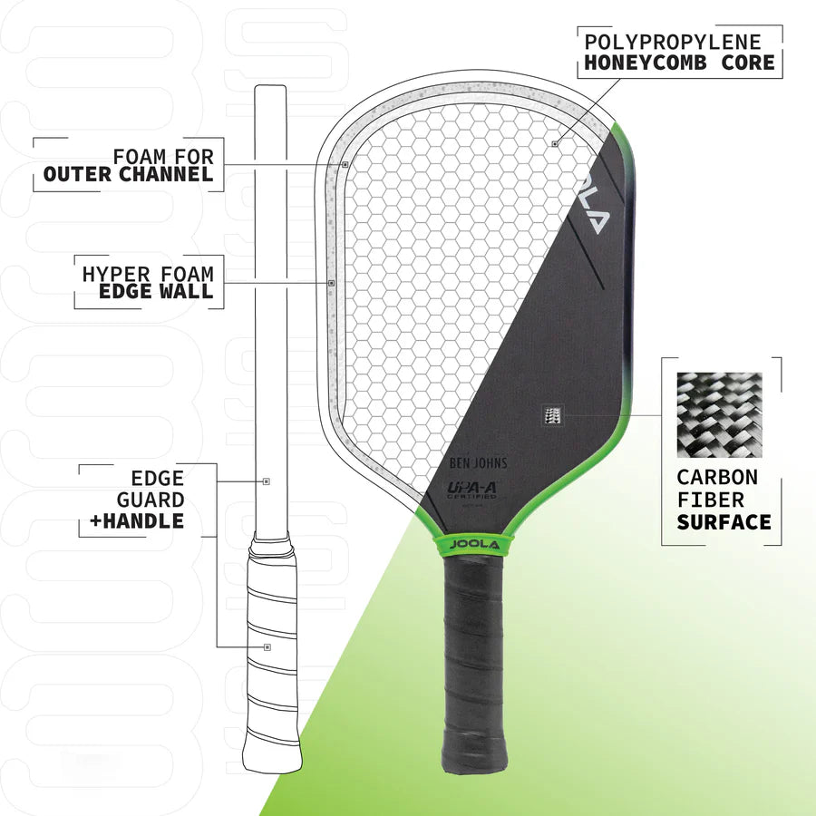 JOOLA BEN JOHNS HYPERION 3S 16MM PICKLEBALL PADDLE