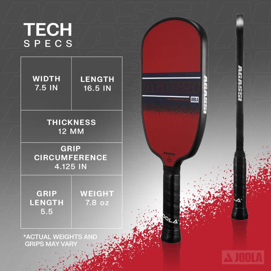 JOOLA AGASSI CHAMPION 12MM PICKLEBALL PADDLE