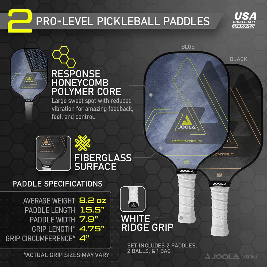 JOOLA Essentials Pickleball Paddles & Balls Set